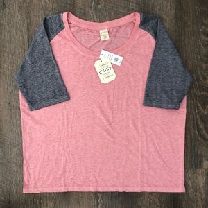 Exist Pink & Gray Cropped Tee - Women’s M